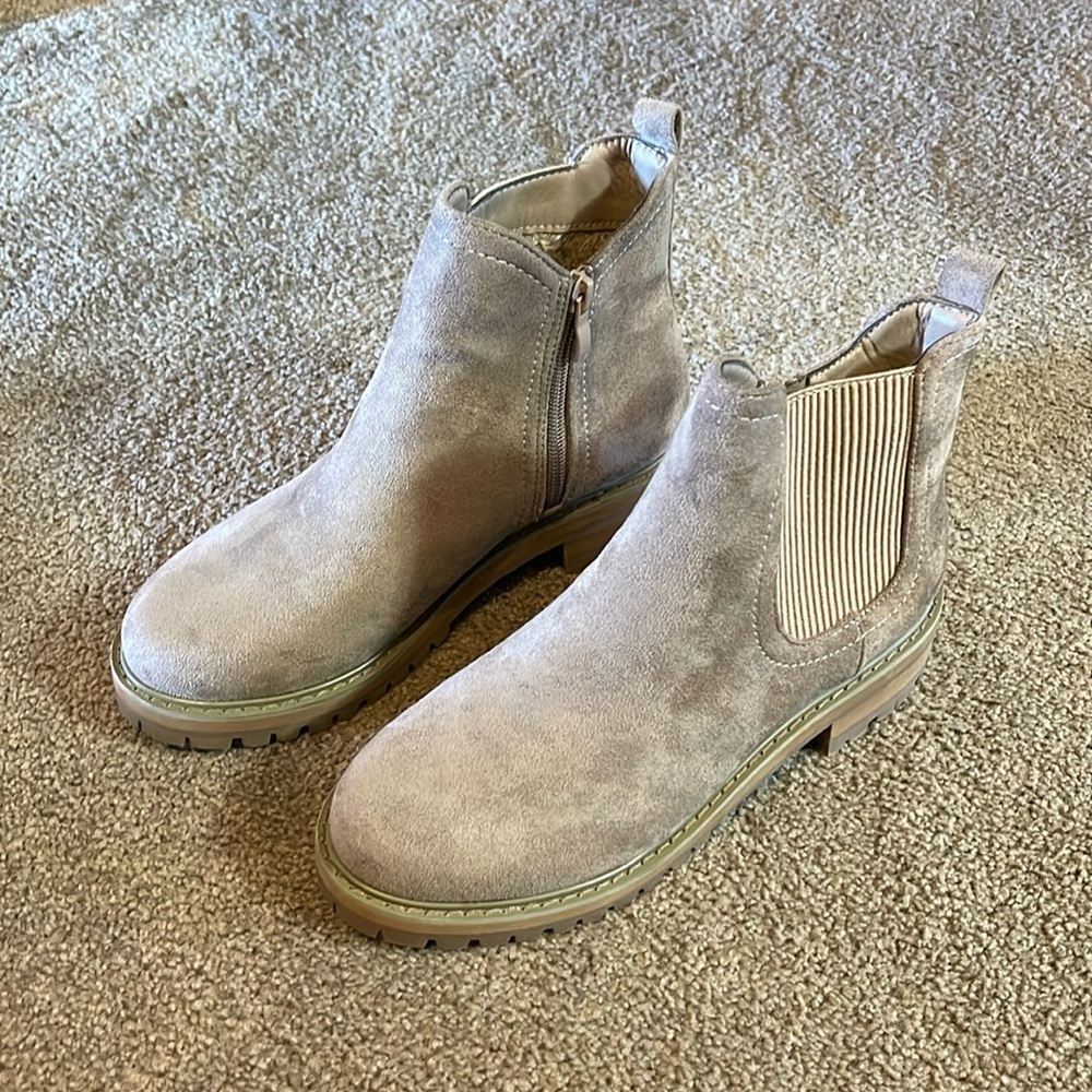 Suede Booties- taupe
